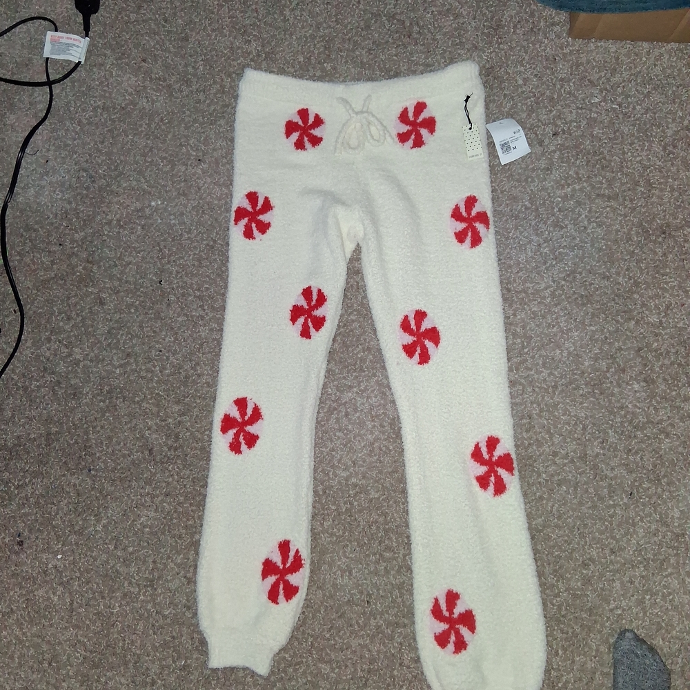 Forever 21 Cream and Red Joggers